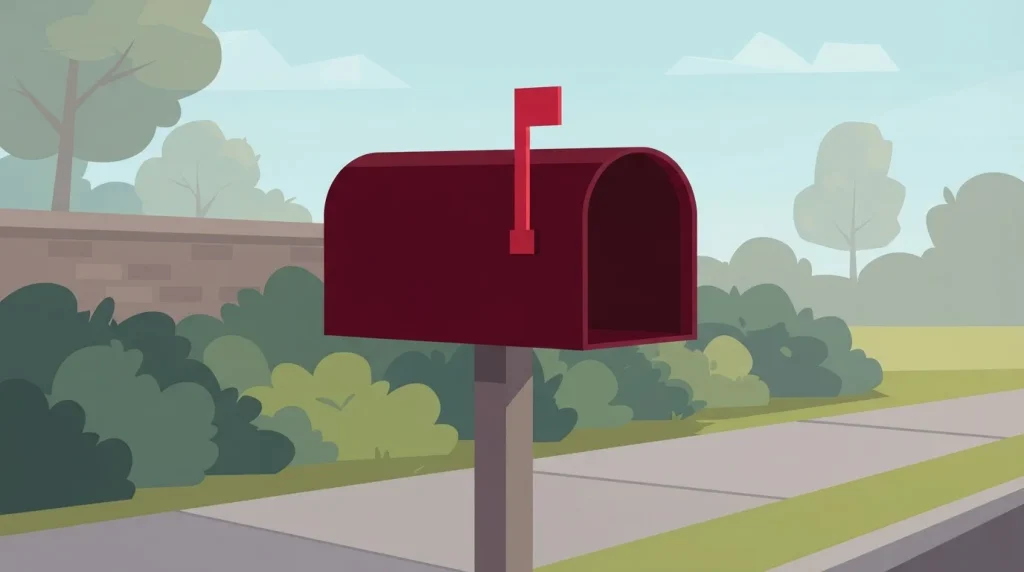 Briefkasten mit hochgestellter Kennzeichnung für neue Nachrichten